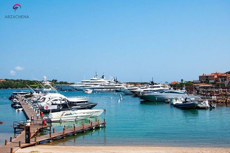 Immagine del molo vecchio di Porto Cervo dall'alto