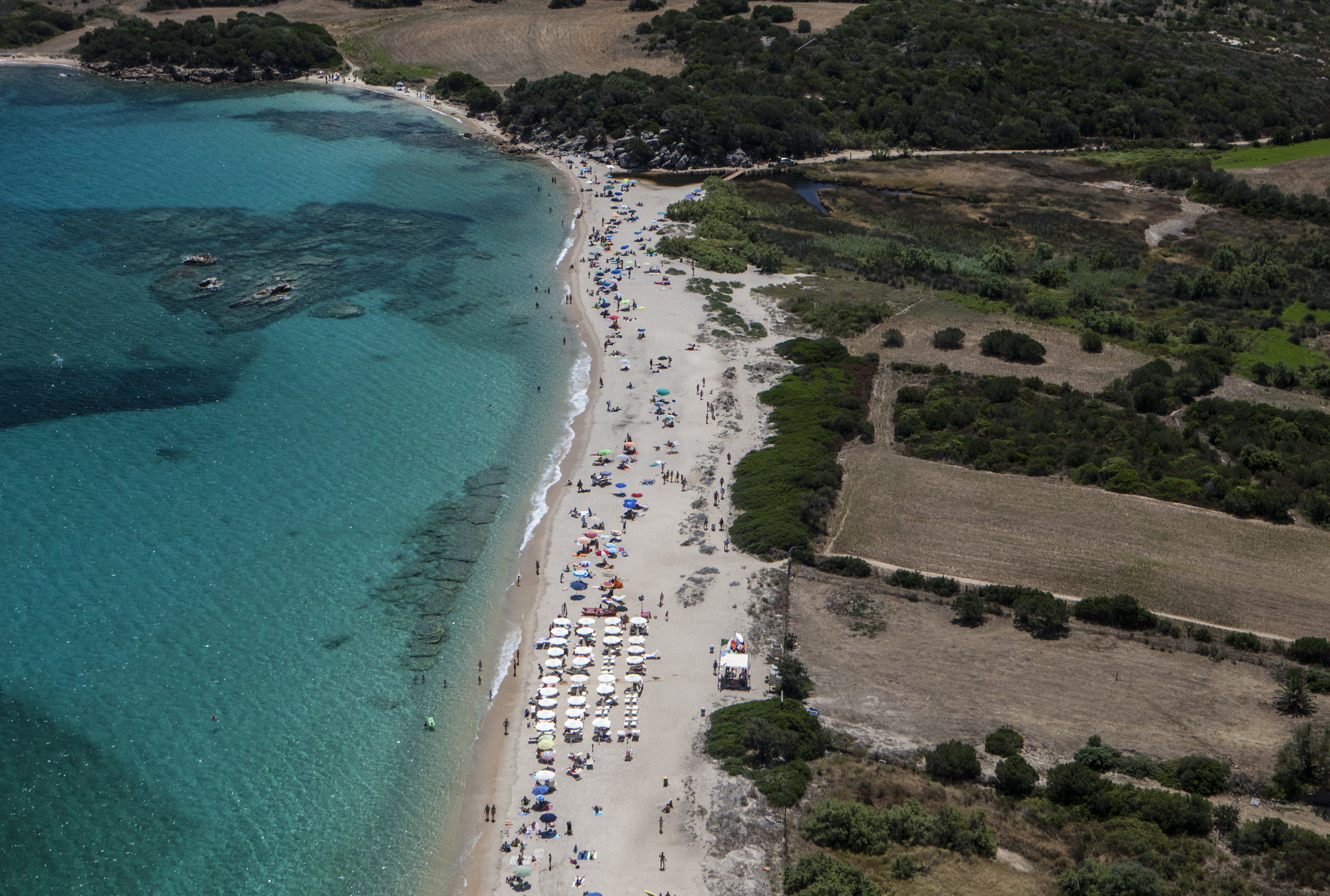 Un tratto della spiaggia di Mannena nel golfo di Arzachena